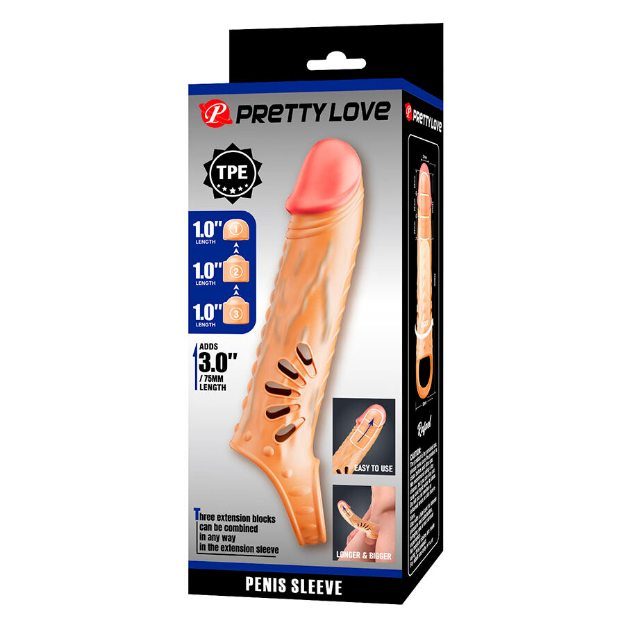 PRETTY LOVE - NAKŁADKA NA PENISA Z PRZEDŁUŻKAMI