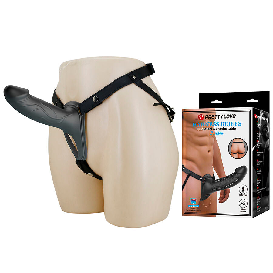 PRETTY LOVE - LANDON BLACK WIBRUJĄCE STRAP-ON