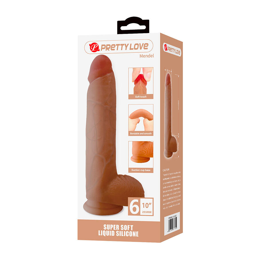 PRETTY LOVE - REALISTYCZNE DILDO MENDEL Z PRZYSSAWKĄ 25,5 CM -Ø- 5,6 CM