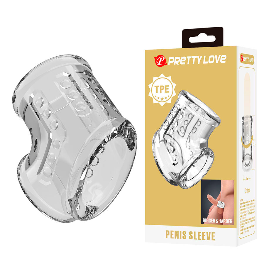 PRETTY LOVE - KRÓTKA PRZEZROCZYSTA NAKŁADKA NA PENISA