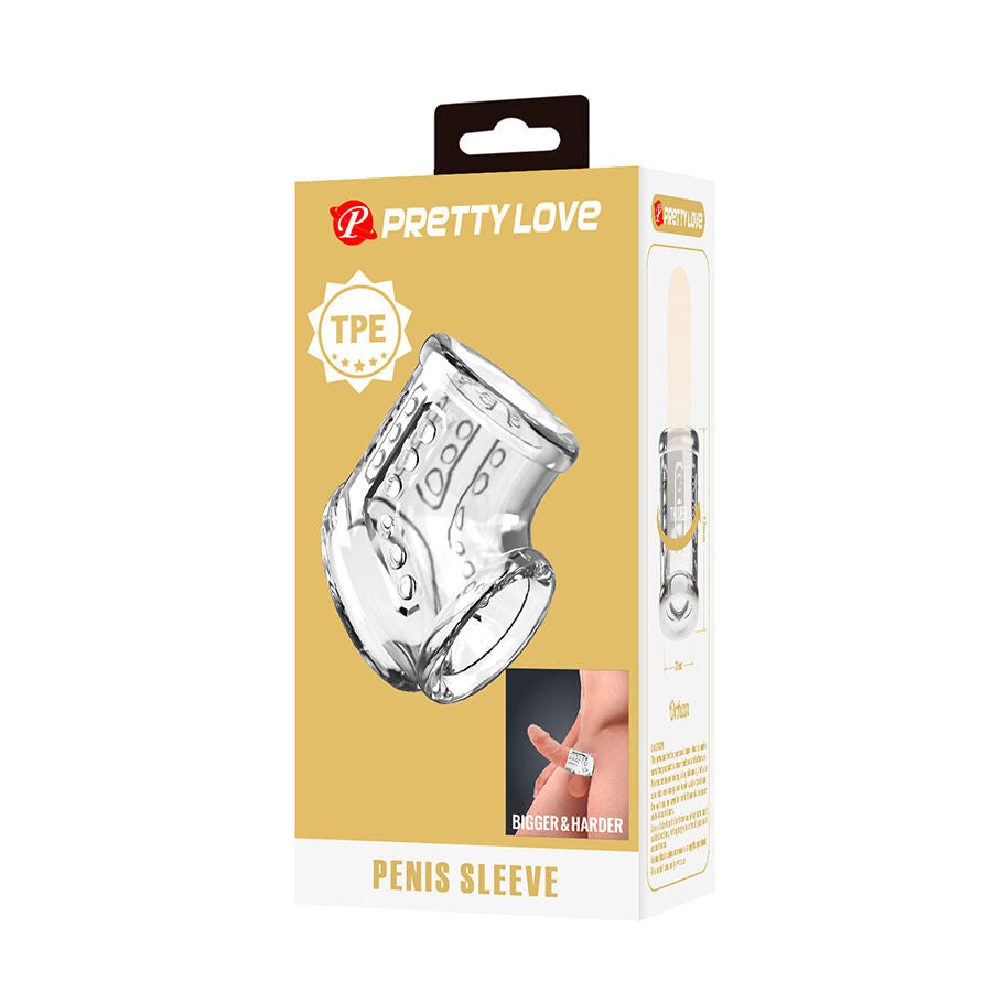 PRETTY LOVE - KRÓTKA PRZEZROCZYSTA NAKŁADKA NA PENISA