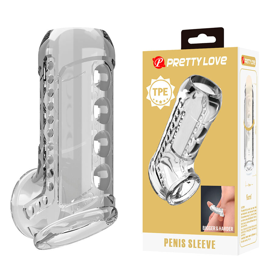 PRETTY LOVE - PRZEZROCZYSTA TEKSTUROWANA NAKŁADKA NA PENISA