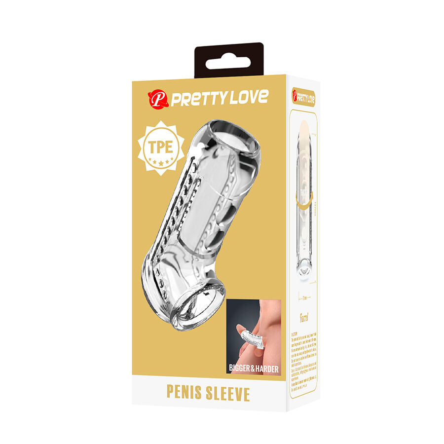 PRETTY LOVE - PRZEZROCZYSTA TEKSTUROWANA NAKŁADKA NA PENISA