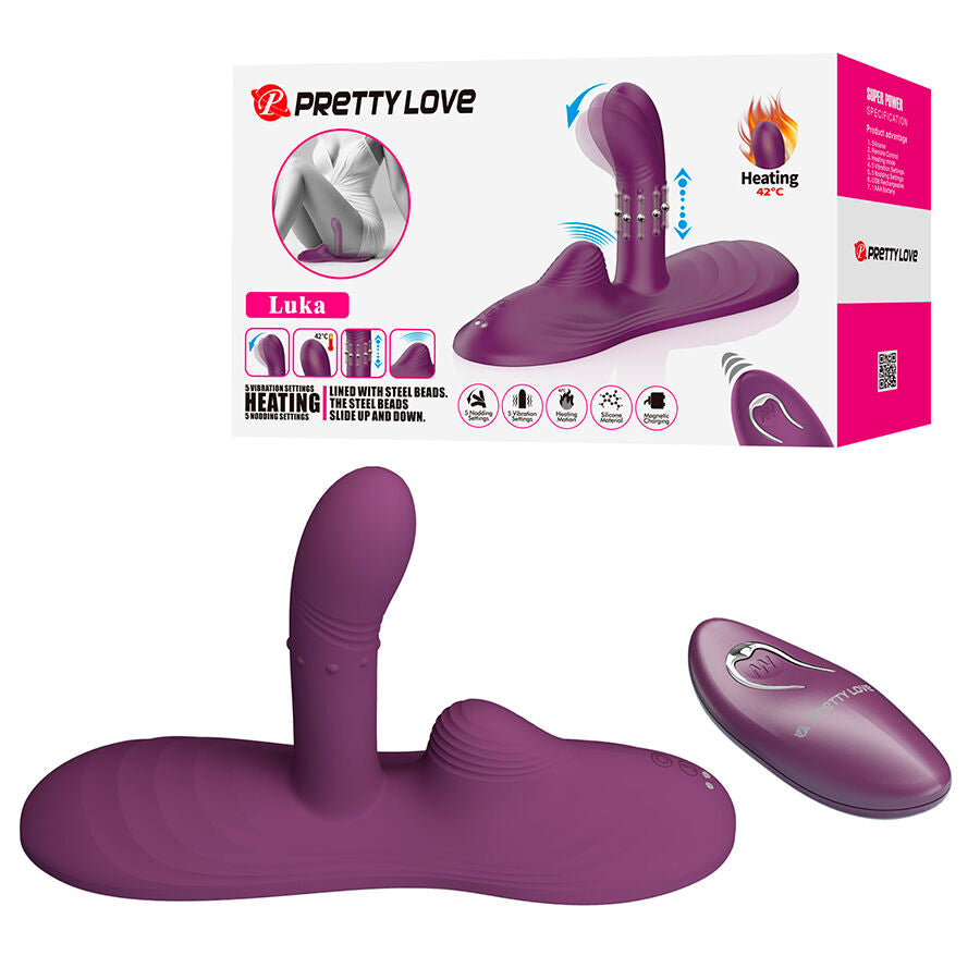 PRETTY LOVE – LUKA WIBRATOR SIEDZĄCY Z FUNKCJĄ GRZANIA I PILOTEM