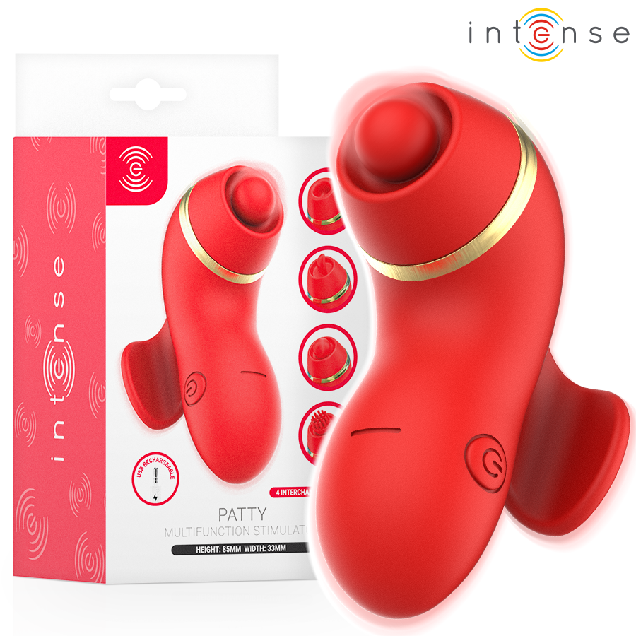 INTENSYWNY – STYMULATOR ŁECHTACZKI Z 4 GŁOWICAMI, SSĄCY, PUKAJĄCY, ŁASKOCZĄCY I LIŻĄCY