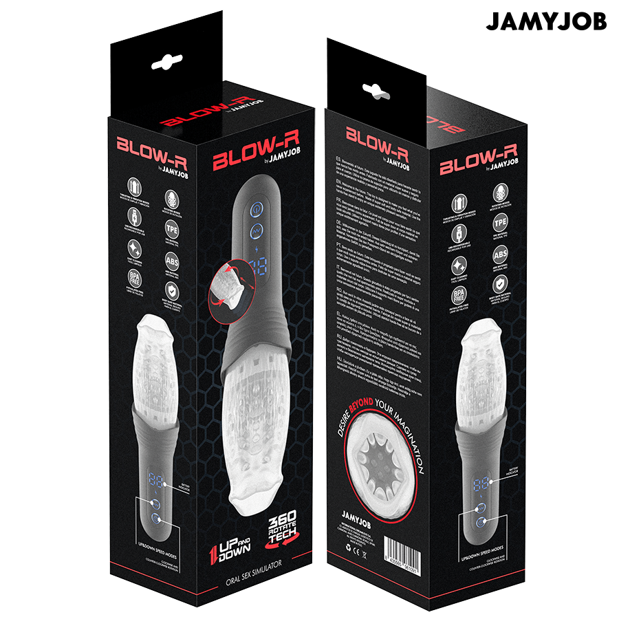 JAMYJOB - MASTURBATOR BLOW-R Z FUNKCJĄ WSUWANIA I OBROTÓW