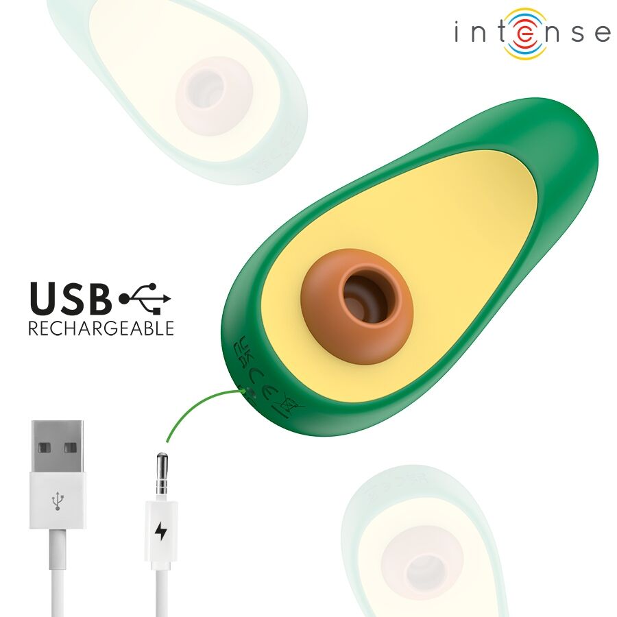 INTENSYWNY - STYMULATOR ŁECHTACZKI Z PRZYSSAWKĄ WAKI AVOCADO