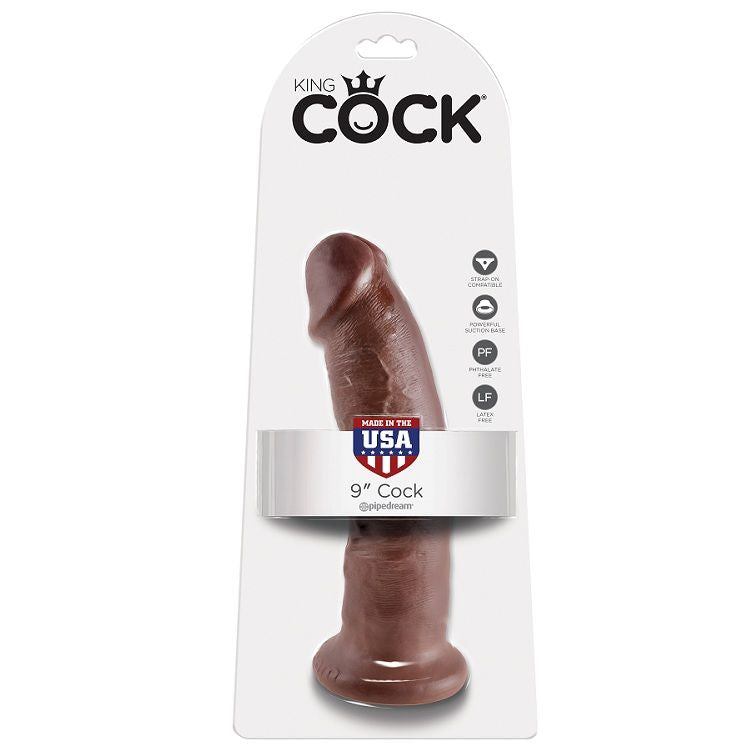 KING COCK - 9 DILDO BRĄZOWY 22.9 CM