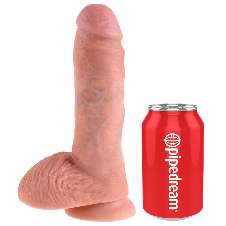 KING COCK - 8 DILDO MIĘSNY Z JAJAMI 20,3 CM