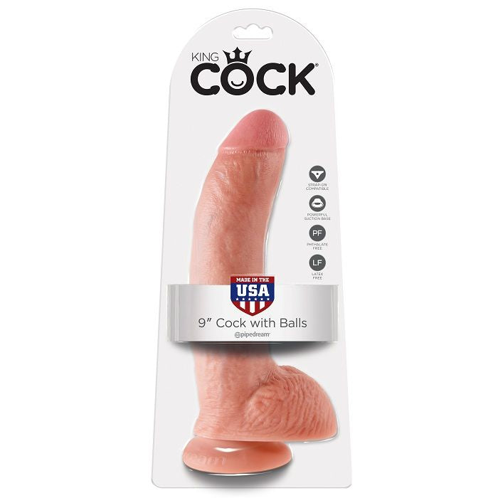 KING COCK - 9 DILDO CIAŁOWY Z JAJAMI 22.9 CM