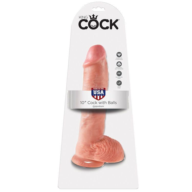 KING COCK - 10 DILDO FLESH Z JAJAMI 26.5 CM