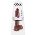 KING COCK - 10 DILDO BRĄZOWY Z JAJAMI 25.4 CM