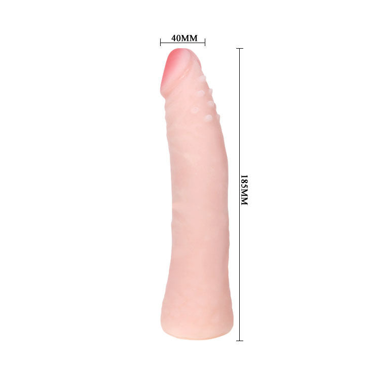 BAILE - REALISTYCZNE SILIKONOWE DILDO O WYGLĄDZIE SKÓRY 19 CM LOSOWY KOLOR PUDEŁKA