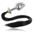 METAL HARD - STALOWY KOREK ANALNY Z OGONEM 8,89 CM