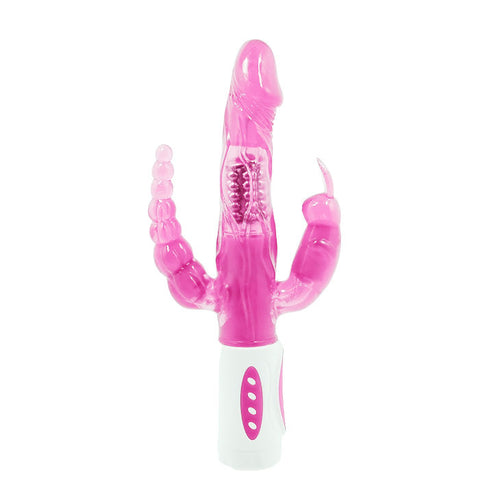 BAILE - PRETTY BUNNY POTRÓJNY WIBRATOR Z FUNKCJĄ OBROTOWĄ