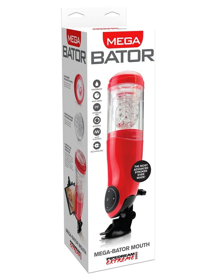 EXTREME TOYZ - PDX MEGA BATOR Męski Masturbator USB Usta Czerwony
