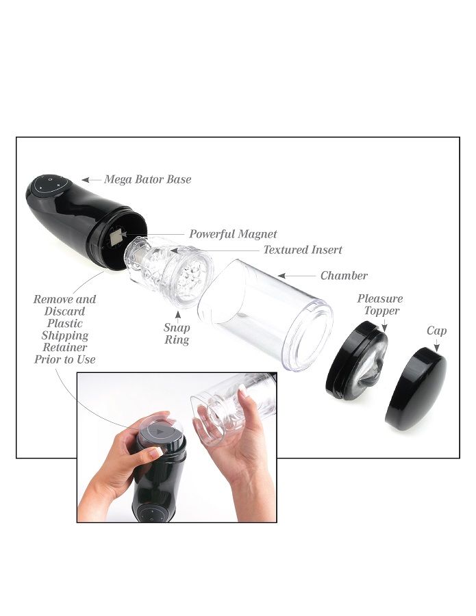 EXTREME TOYZ - PDX MEGA BATOR Męski Masturbator USB Usta Czerwony