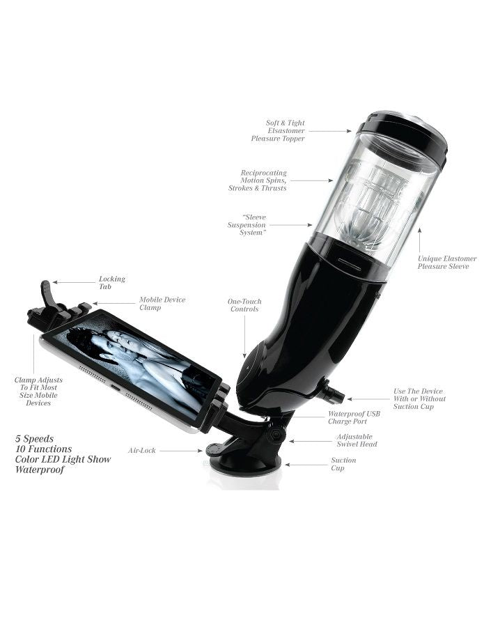 EXTREME TOYZ - PDX MEGA BATOR Męski Masturbator USB Usta Czerwony