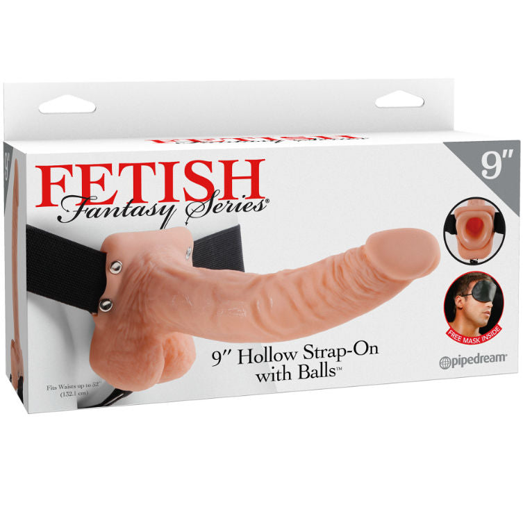 SERIA FANTASY FETYSZ - SERIA 9 PUSTY STRAP-ON Z KULKAMI 22.9CM CIELISTY