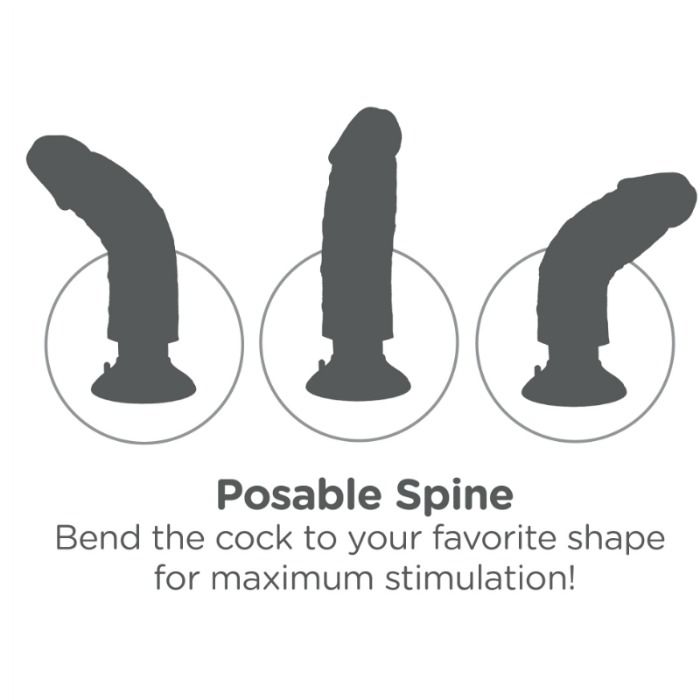 KING COCK - 23 CM WIBRUJĄCY KUTA POKRYTY CIELĘCINĄ