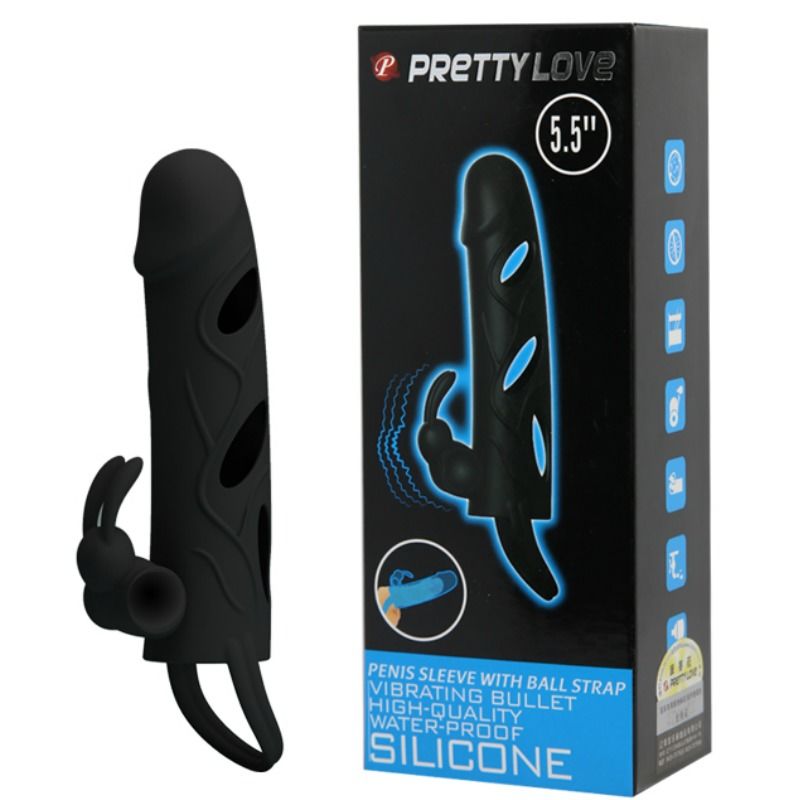 PRETTY LOVE - POKRYWKA SILIKONOWA Z WIBRACJAMI 14 CM 1.0