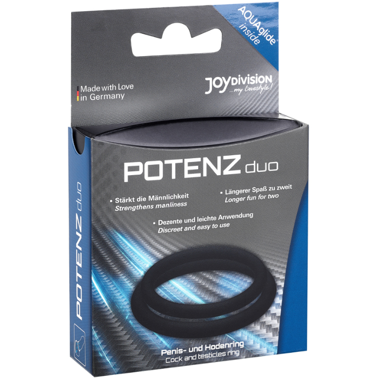 JOYDIVISION POTENZDUO - CZARNE PIERŚCIENIE - M