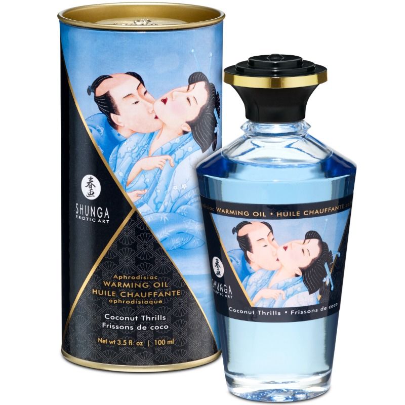 SHUNGA - OLEJEK DO MASAŻU Z EFEKTEM ROZGRZEWAJĄCYM SMAK KOKOSOWY 100 ML