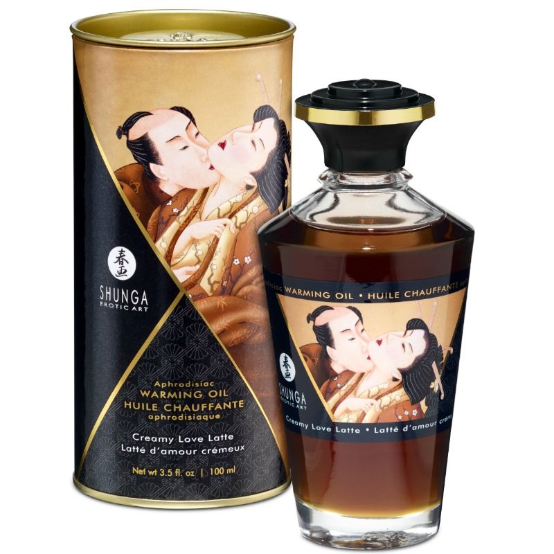 SHUNGA – OLEJEK DO MASAŻU Z EFEKTEM ROZGRZEWAJĄCYM O SMAKU KAWY 100 ML