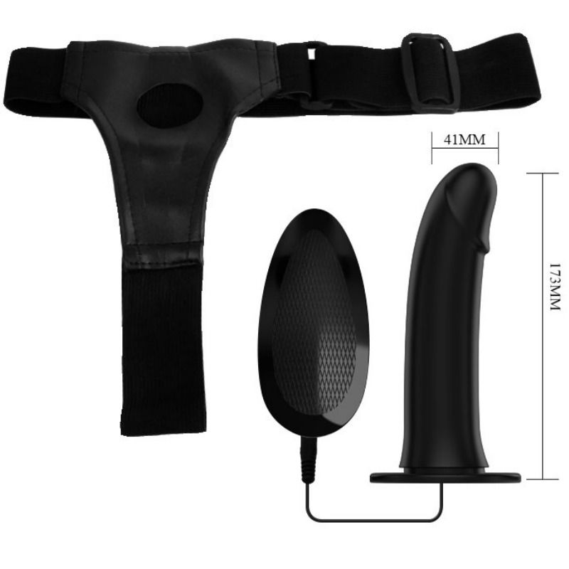 PRETTY LOVE - VITO STRAP ON Z PUSTYM DILDO I WIBRACJĄ 17,3 CM