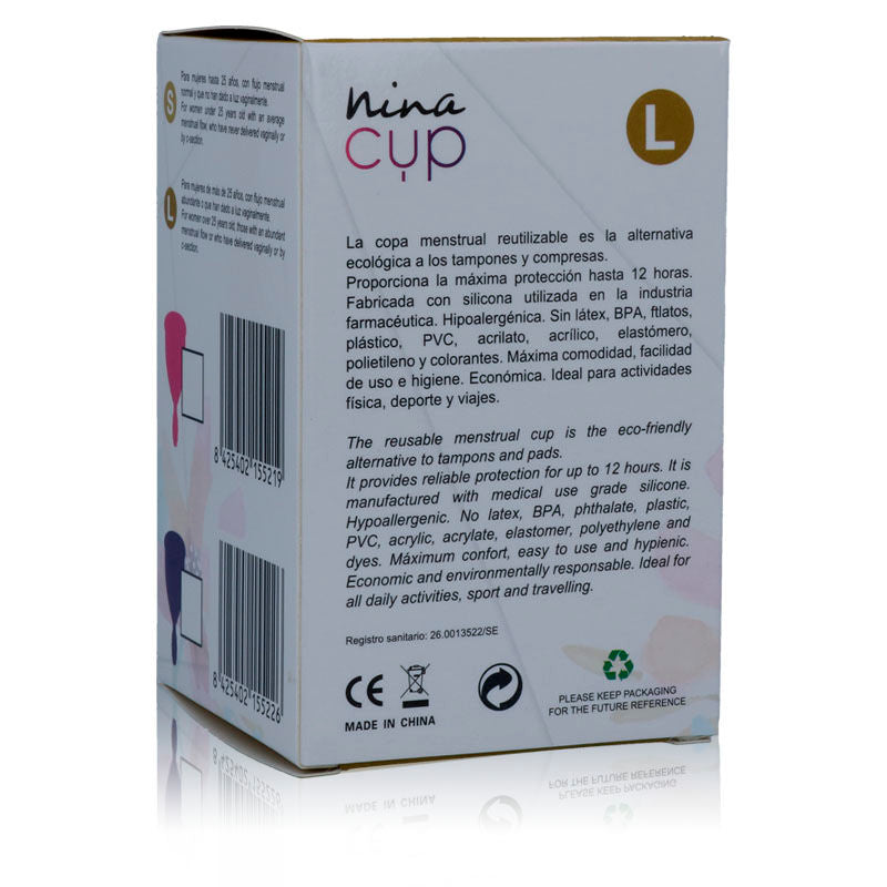 NINA KIKÍ - KUBECZEK MENSTRUACYJNY RÓŻOWY - ROZMIAR L