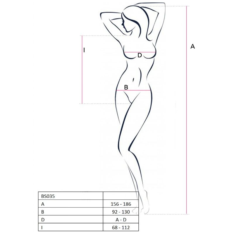 PASSION - KOBIETA BS035 BODYSTOCKING CZARNY UNIWERSALNY ROZMIAR