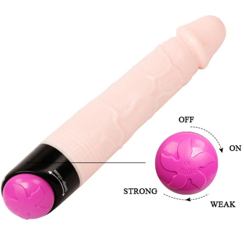 BAILE - KOLOROWY WIBRATOR Z FUNKCJĄ OBROTOWĄ 24 CM