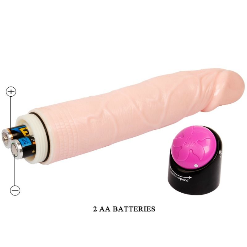 BAILE - KOLOROWY WIBRATOR Z FUNKCJĄ OBROTOWĄ 24 CM