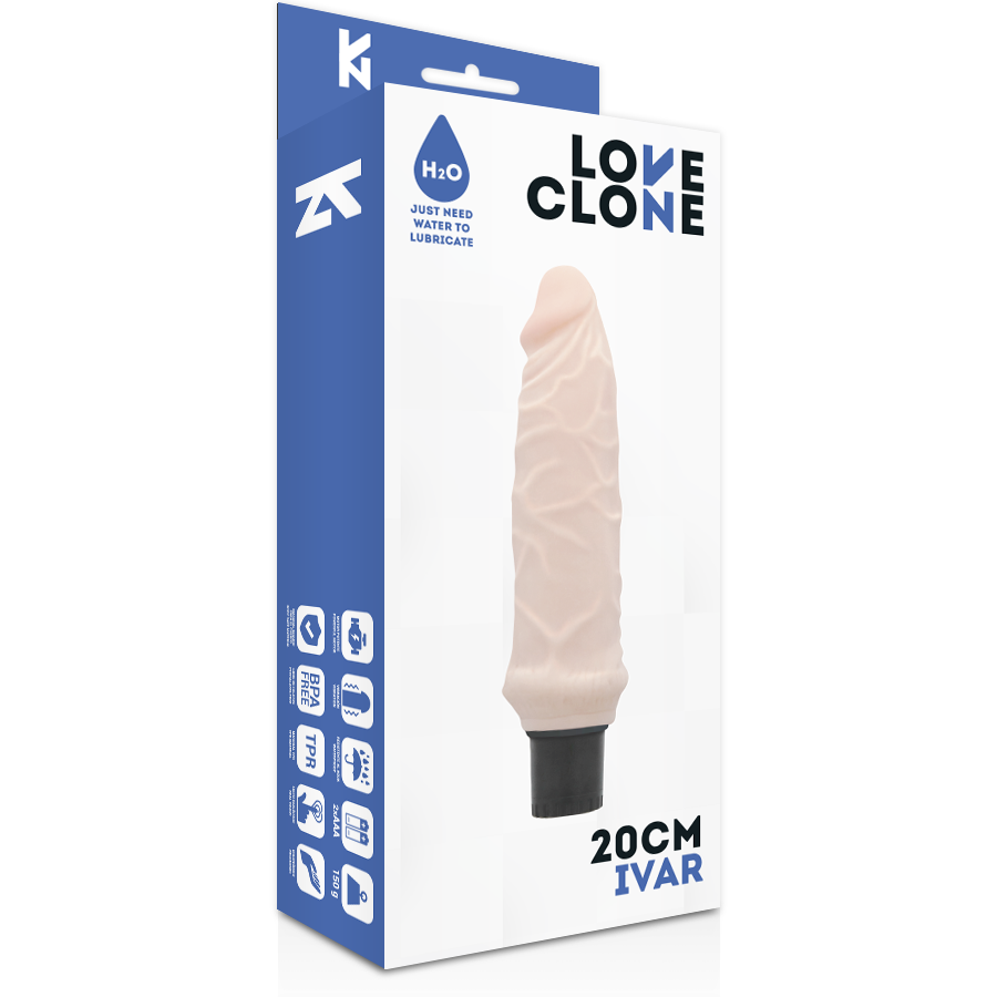 LOVECLONE - WIBRATOR Z WŁASNYM SMAROWANIEM IVAR 20 CM -O- 3.7 CM