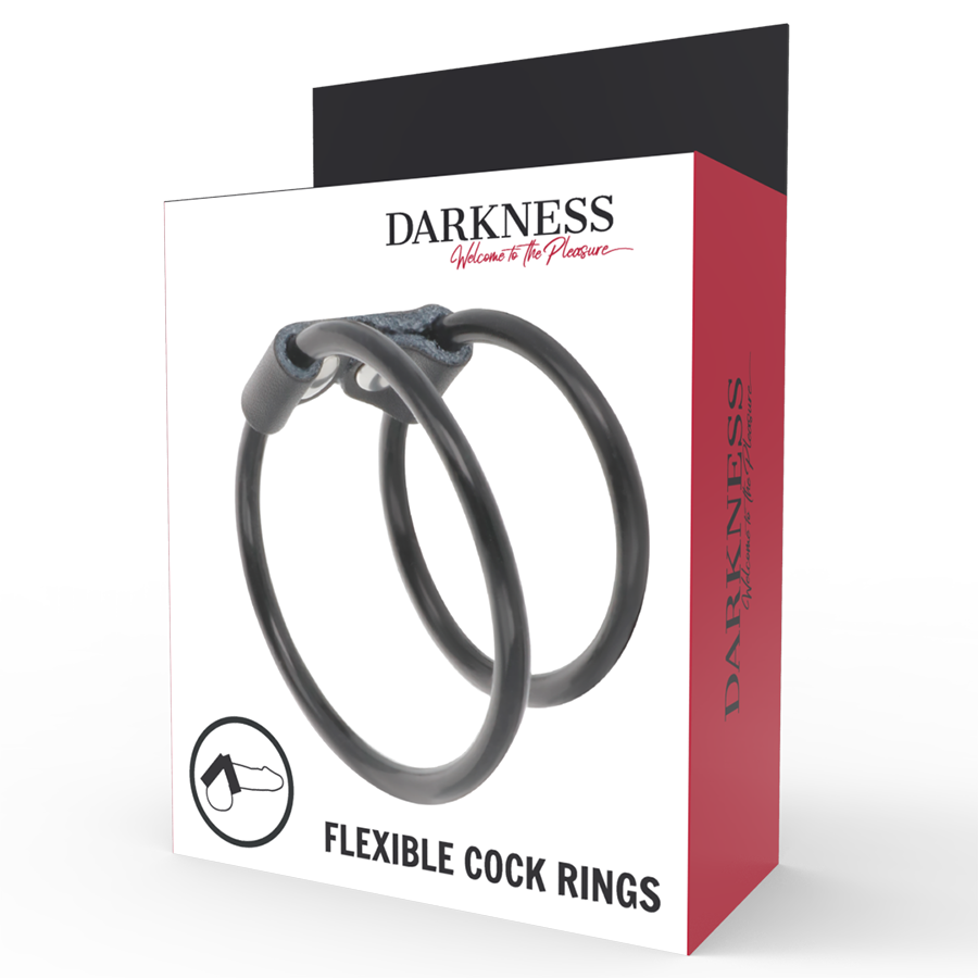 DARKNESS - PODWÓJNY ELASTYCZNY PIERŚCIEŃ NA PENISA
