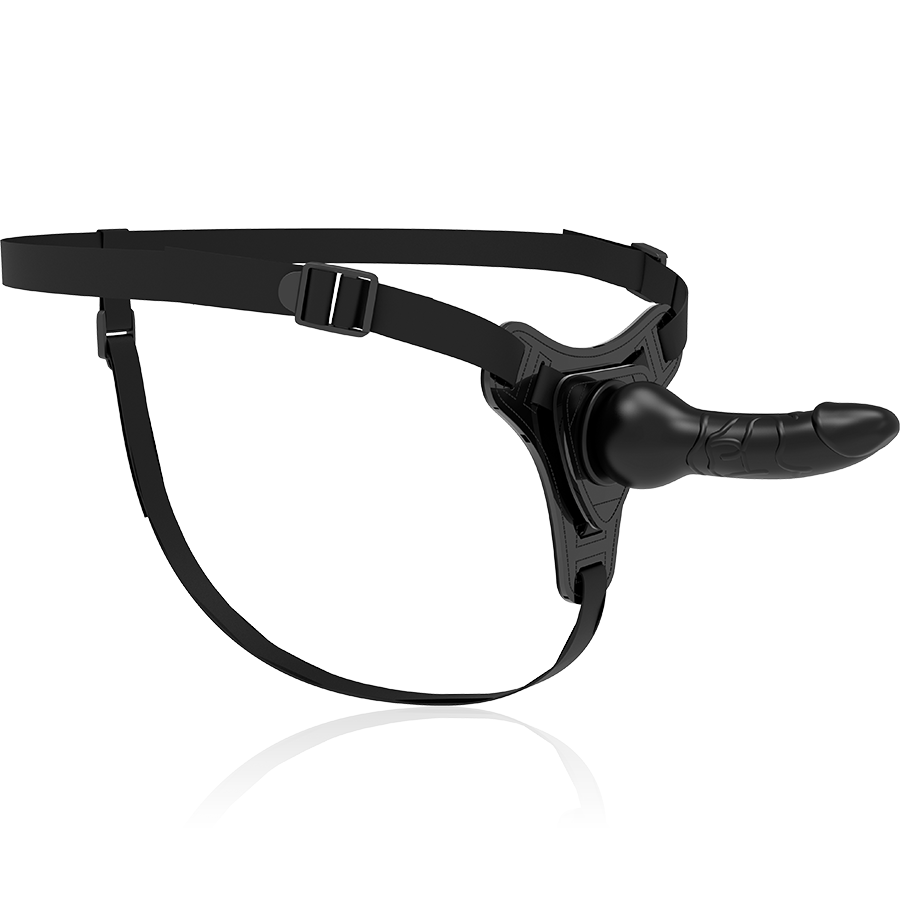 FETYSZ UPRZĄŻ DLA SUBMISYWNEJ - CZARNY SILIKON REALISTYCZNY 16 CM