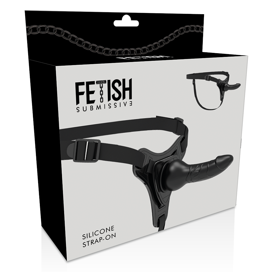 FETYSZ UPRZĄŻ DLA SUBMISYWNEJ - CZARNY SILIKON REALISTYCZNY 16 CM