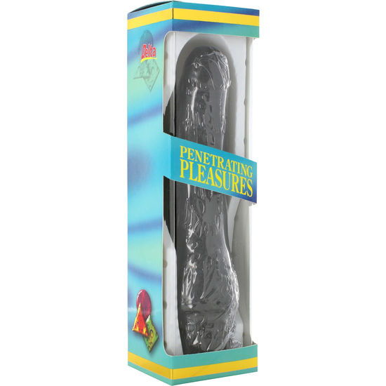 SEVEN CREATIONS - DILDO WINYLOWY W KSZTAŁCIE LITERY P CZARNY PENIS 20 CM