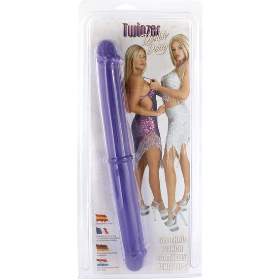 SEVEN CREATIONS - PODWÓJNY PENIS 30 CM FIOLETOWY