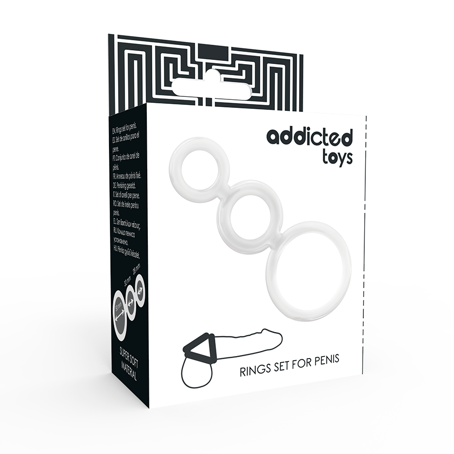 ADDICTED TOYS - ZESTAW KÓŁEK NA PENISA PRZEŹROCZYSTY