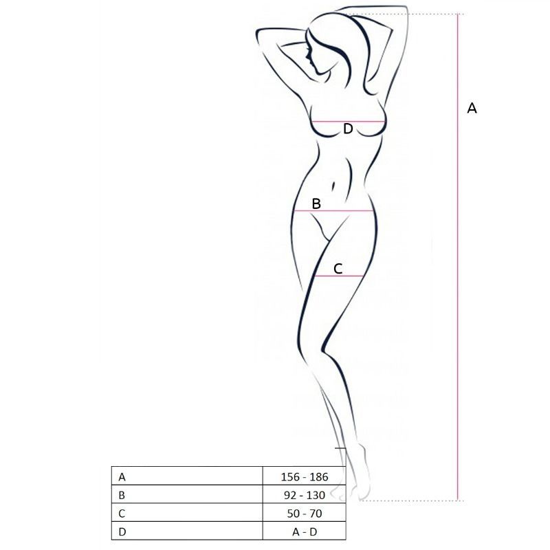 PASSION - KOBIETA BS062 CZERWONE BODYSTOCKING ROZMIAR UNIWERSALNY