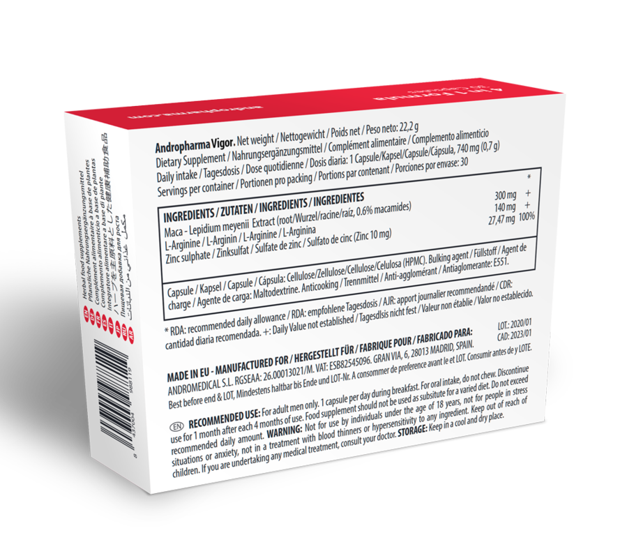 ANDROPHARMA VIGOR - SUPLEMENT WSPOMAGAJĄCY LIBIDO