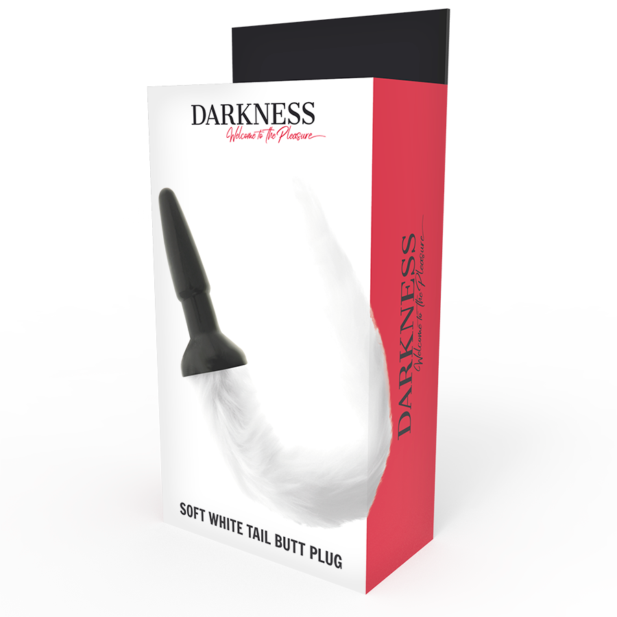 DARKNESS - SILIKONOWY KOREK ANALNY Z BIAŁYM OGONEM
