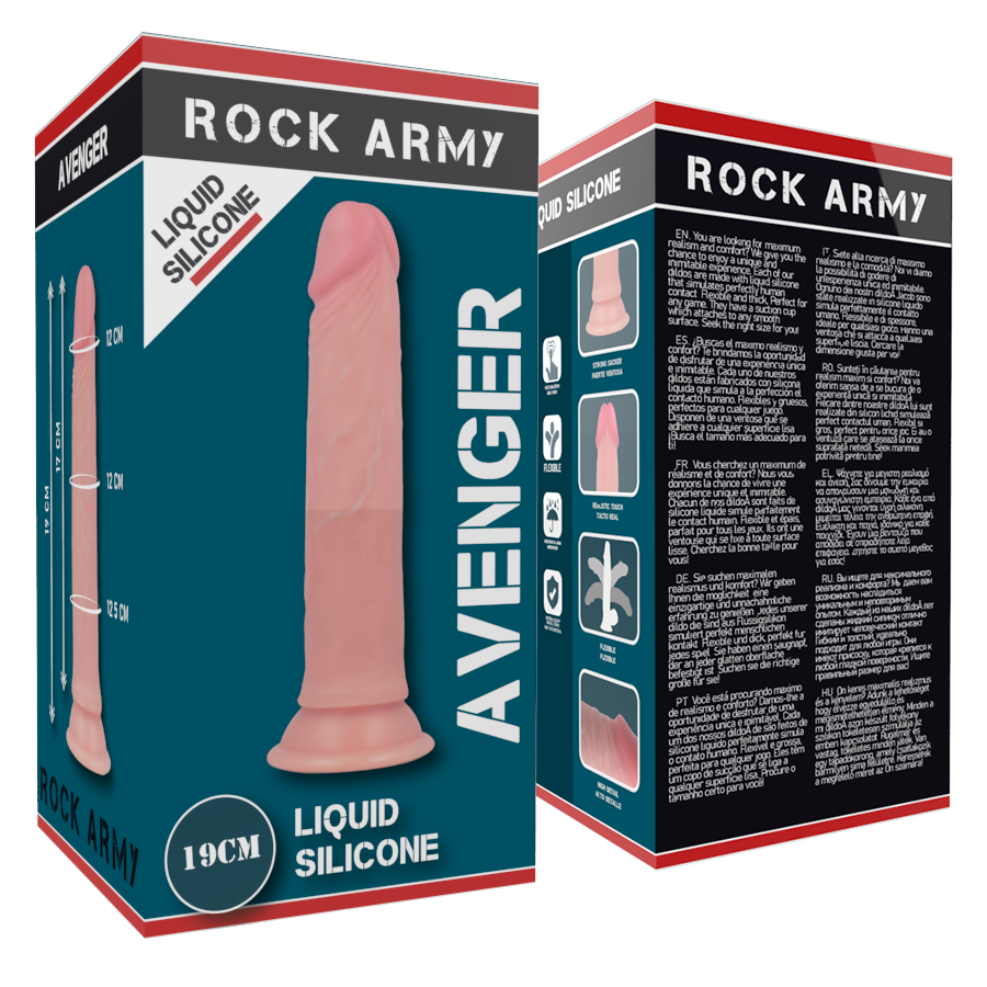 ROCKARMY - ROCKARMY PŁYNNY SILIKON PREMIUM AVENGER REALISTYCZNY 19 CM -O- 3.98 CM