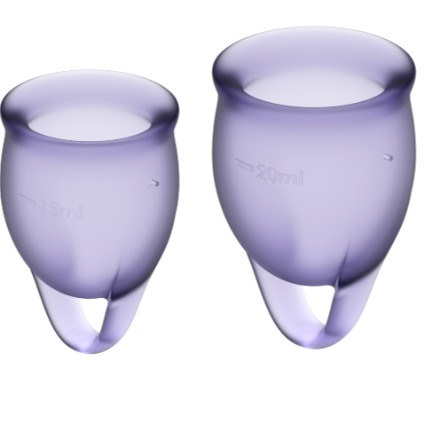 SATISFYER - FEEL CONFIDENT KUBECZEK MENSTRUACYJNY FIOLETOWY 15 + 20 ML