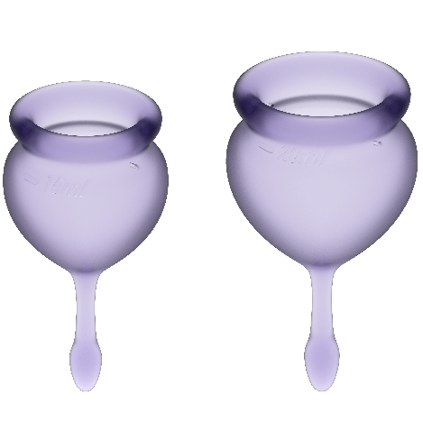 SATISFYER - KUBECZEK MENSTRUACYJNY FEEL GOOD FIOLETOWY 15 + 20 ML