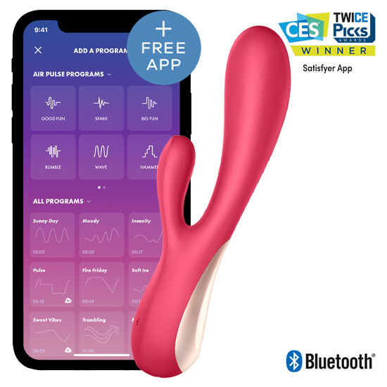 SATISFYER - MONO FLEX CZERWONY Z APLIKACJĄ