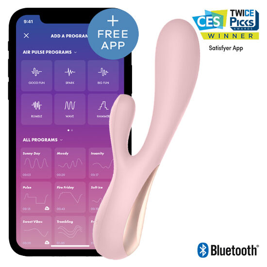 SATISFYER - MONO FLEX RÓŻOWY Z APLIKACJĄ