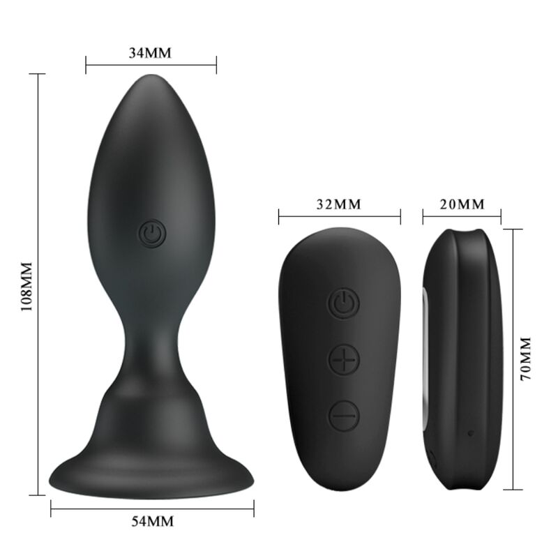 MR PLAY - KOREK ANALNY Z WIBRACJĄ CZARNY PILOT