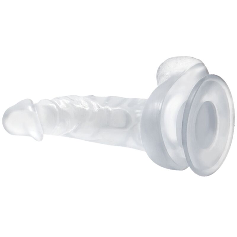 BAILE - REALISTYCZNE DILDO Z PRZYSSAWKĄ I JĄDRAMI 16,7 CM PRZEZROCZYSTE